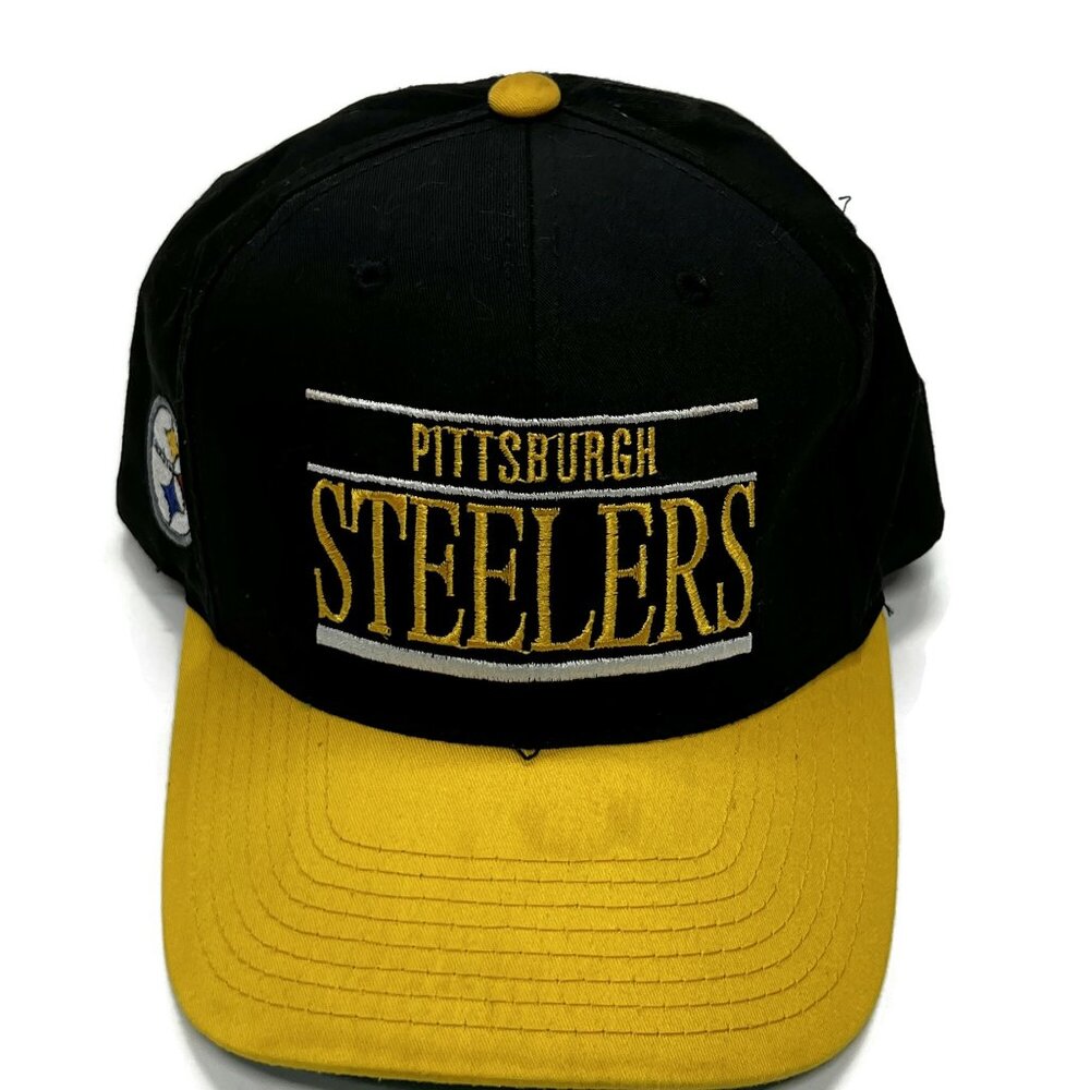 Vintage 90s Pittsburgh Steelers Snapback Hat Annco NFL Black Adjustable Cap